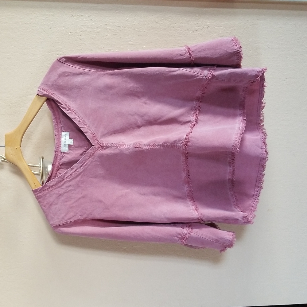 Cloth & Stone Long Sleeve Pink Top Anthropologie Size M